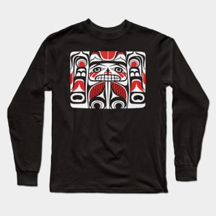 Pacific Northwest Native American Blanket Box Design Long Sleeve T-Shirt